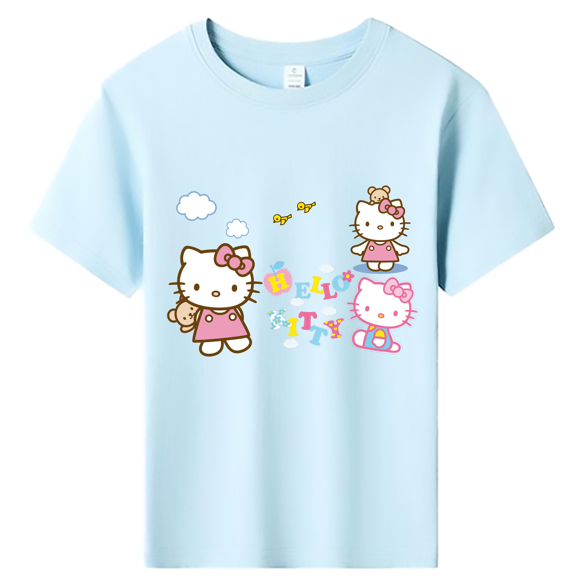 （画像用） Hello Kitty ハローキティ 綿100％キッズTシャツ（フロントプリント）